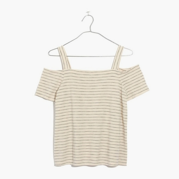 Madewell Cold-Shoulder Tee in Bellamy Stripe - Picture 2 of 15